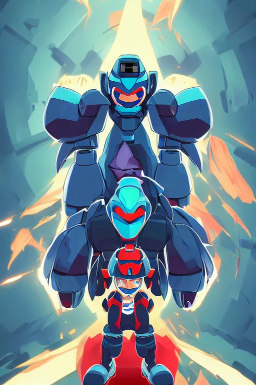 Image similar to robot ninja mask helmet megaman x zero rockman 2 0 2 2 switch game boss legacy collection fanart artsation, art gta 5 comics, behance hd by jesper ejsing, by rhads, makoto shinkai and lois van baarle, ilya kuvshinov, rossdraws global illumination ray tracing