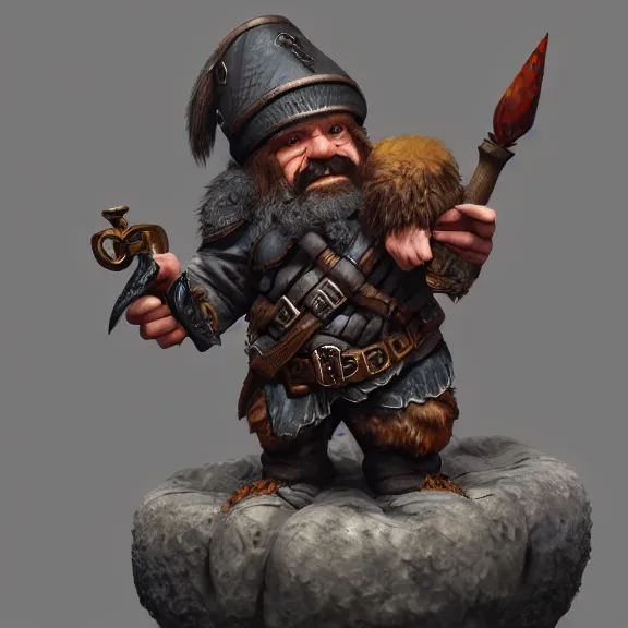 Image similar to Dwarf Ranger with Raven Companion on Shoulder, RPG Reference Sheet, Oil Painting, Trending on Artstation, octane render, Insanely Detailed, 8k, HD