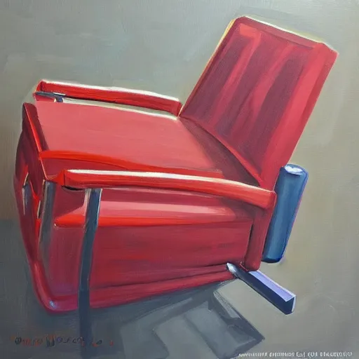 Image similar to painting of a chair, painted by elon musk