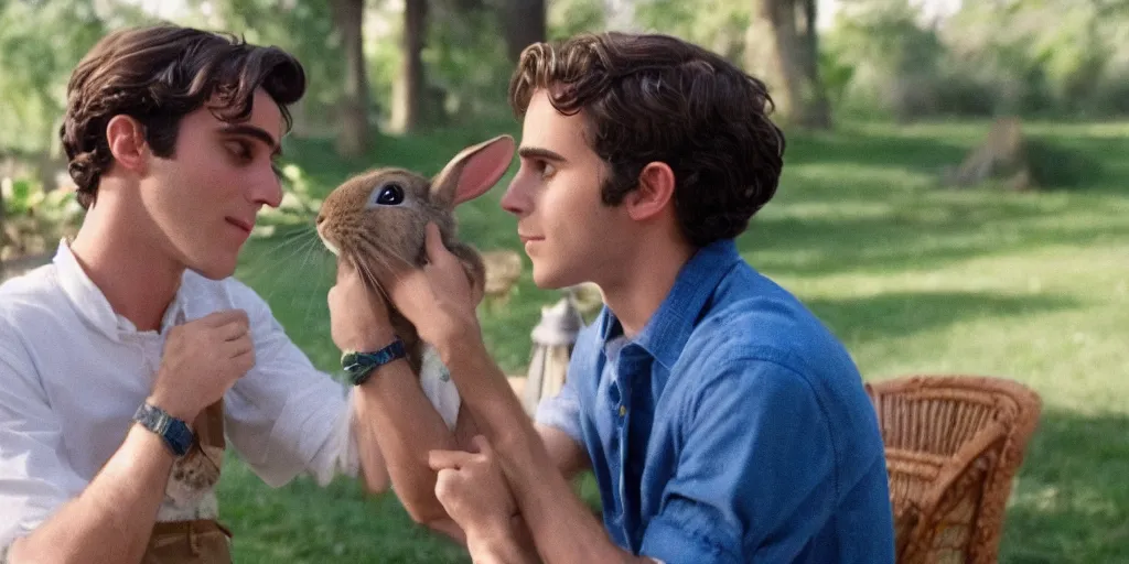 Image similar to a rabbit in the movie call me by your name