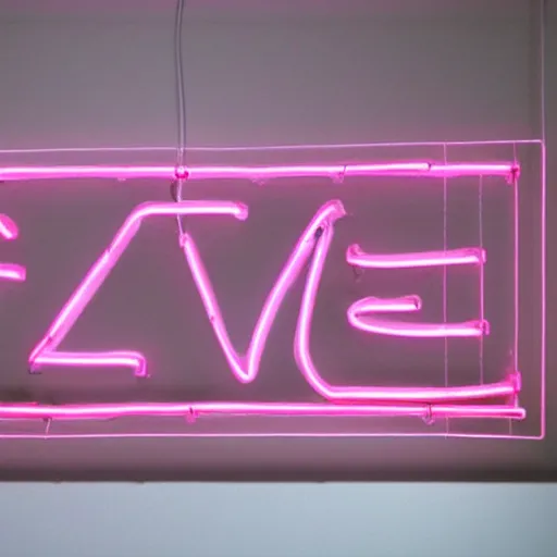 Image similar to glowing neon sign script art by tracy emin, by let there be neon, installed in residence