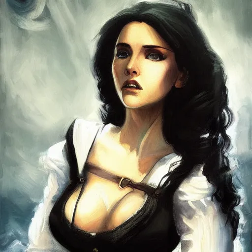 Prompt: a seductive painting of yennefer from the Witcher 3