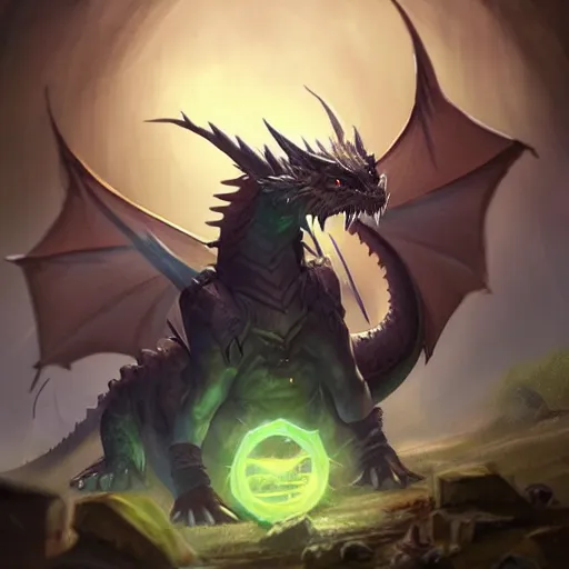 Prompt: Coherent & Accurate: magical dragon, epic fantasy style, in the style of Greg Rutkowski, hearthstone artwork