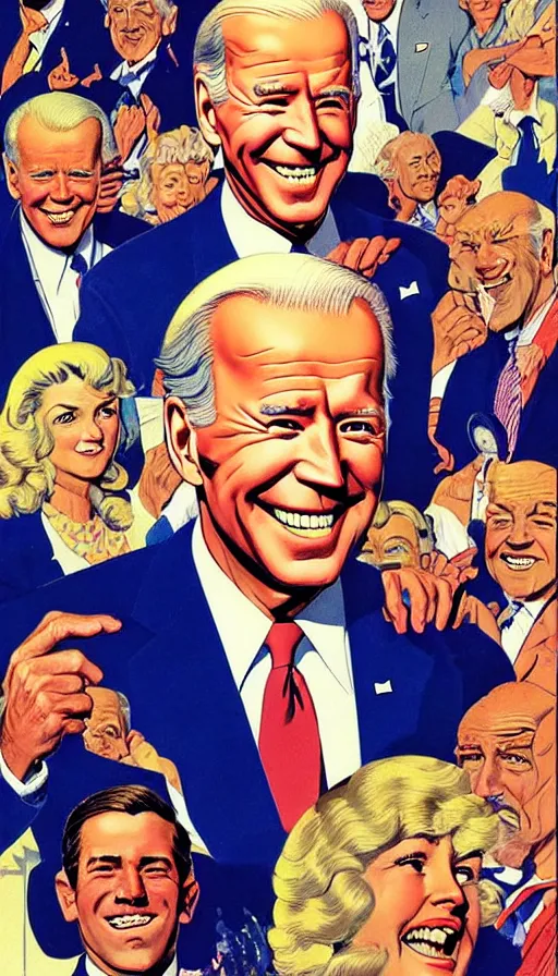 Image similar to joe biden triumphant re - election. portrait by clyde caldwell and jean giraud and anton otto fischer and john philip falter and will eisner and gil elvgren