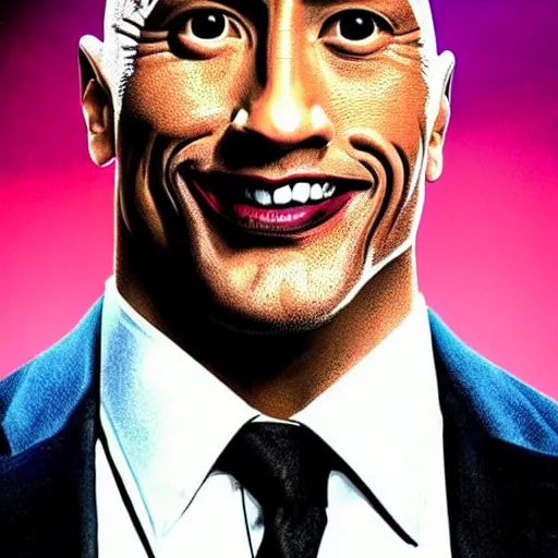 Prompt: Dwayne Johnson as The Joker