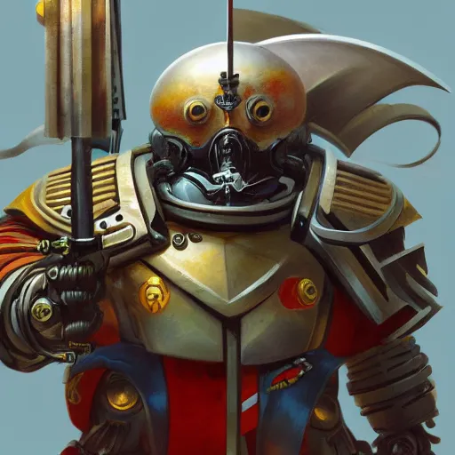 Prompt: doctor ivo robotnik as warhammer 4 0 k character, highly detailed, digital painting, artstation, sharp focus, illustration, art by tan zi and ayanamikodon and alphonse mucha and wlop