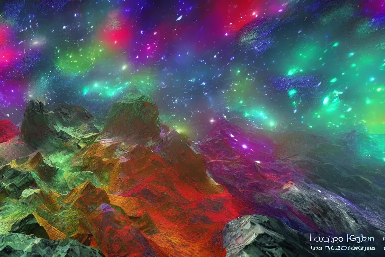 Image similar to landscape kaleidoscope textural dream journey space simulation micrograph, unreal engine, octane render, 4 k