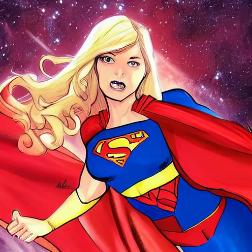 Image similar to supergirl comic art by Akihito Tsukushi