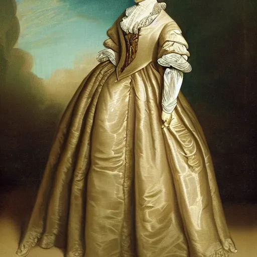 Prompt: George washington in drag walking down the runway seductively