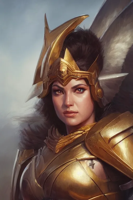 Image similar to amazon valkyrie athena, d & d, fantasy, portrait, highly detailed, headshot, digital painting, trending on artstation, concept art, sharp focus, illustration, art by artgerm and greg rutkowski and magali villeneuve