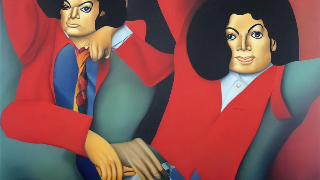 Image similar to Michael Jackson painted by Botero