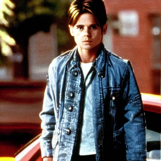 Image similar to colin farrell as Marty McFly in Back To The Future