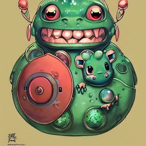 Prompt: lofi BioPunk Pokemon Bulbasaur portrait Pixar style by Tristan Eaton_Stanley Artgerm and Tom Bagshaw