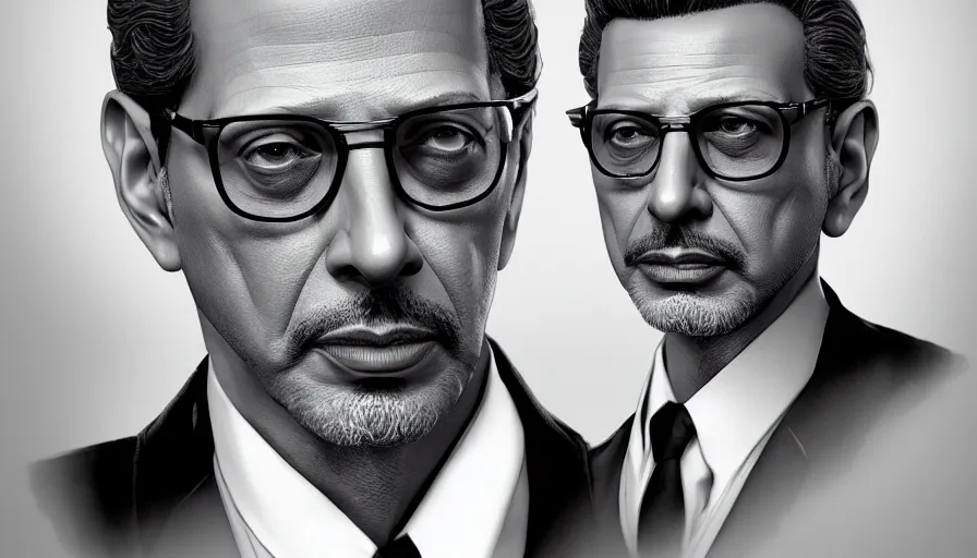 Prompt: Jeff Goldblum as Don Corleone, hyperdetailed, artstation, cgsociety, 8k