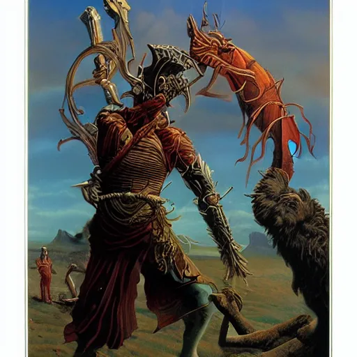 Image similar to The Ignoble Warrior, cover art by Michael Whelan