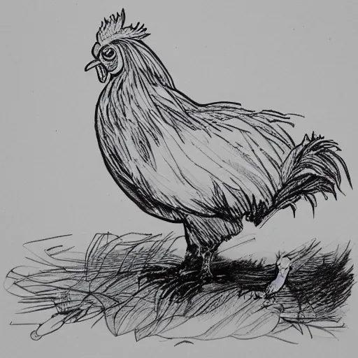 Prompt: chicken as a one-line drawing