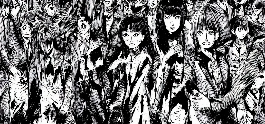 Prompt: the world ender by Junji Ito