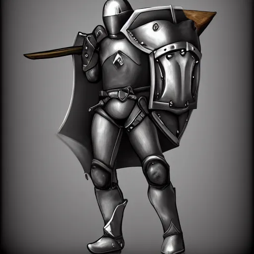 Image similar to digital painting, shading, overwatch style, medieval knight with large claymore