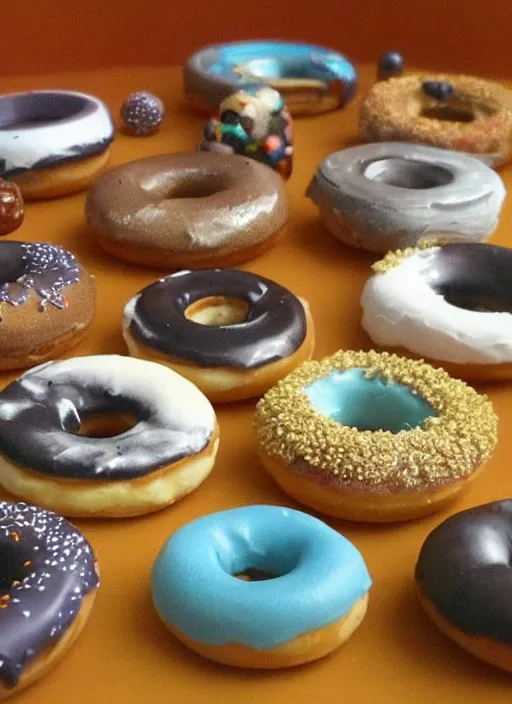 Image similar to realistic miniature of donut planets