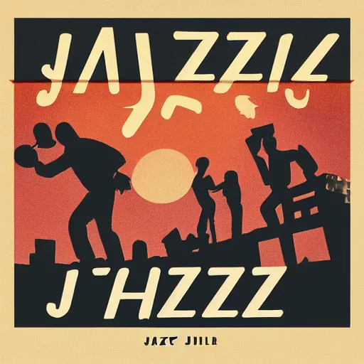 Prompt: jazz album cover with comprehensible typography