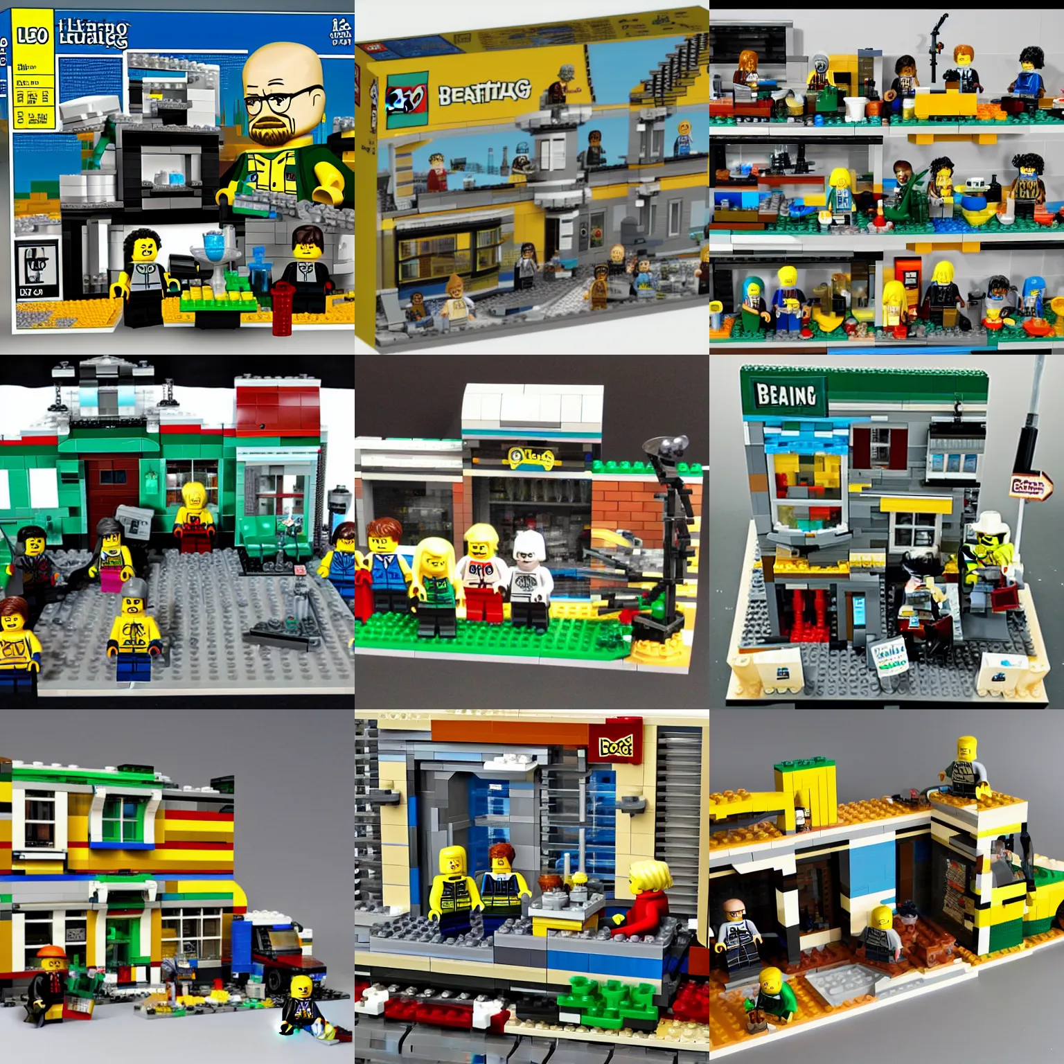 Prompt: breaking bad themed full lego set