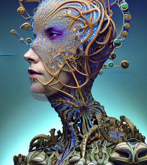 Prompt: futuristic minimalist 3 d model of hyper - detailed beautiful nebulapunk queen of andromeda galaxy in full regal attire. face portrait. art nouveau!!!, symbolist, visionary, baroque, giant fractal details. horizontal symmetry by zdzisław beksinski, iris van herpen, raymond swanland and alphonse mucha. hyper - real, beautiful