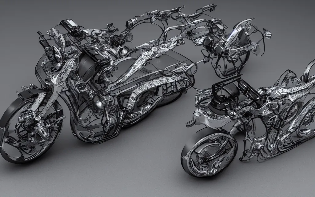 Image similar to futuristic bike design powered by magnetic and gravitational forces by mercedes - benz, wide shot, front camera view, ultra realistic, concept art, intricate details, eerie, highly detailed, photorealistic, 8 k, unreal engine