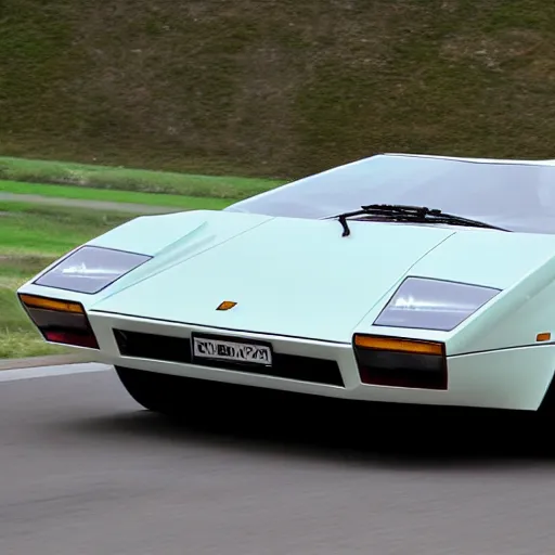 Image similar to 2011 car (((countach))) round edges bland color econobox