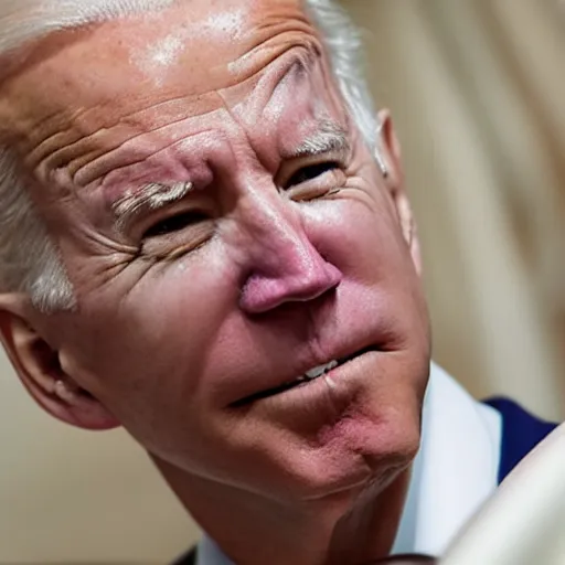 Prompt: Paparazzis picture of Biden in the bathtub