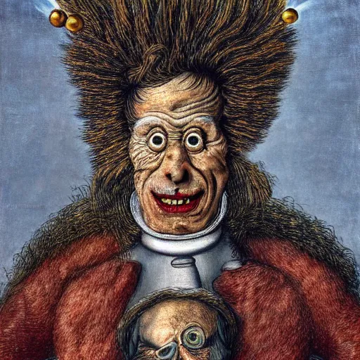 Prompt: a portrait of rick sanchez using a teleportation gun by giuseppe arcimboldo