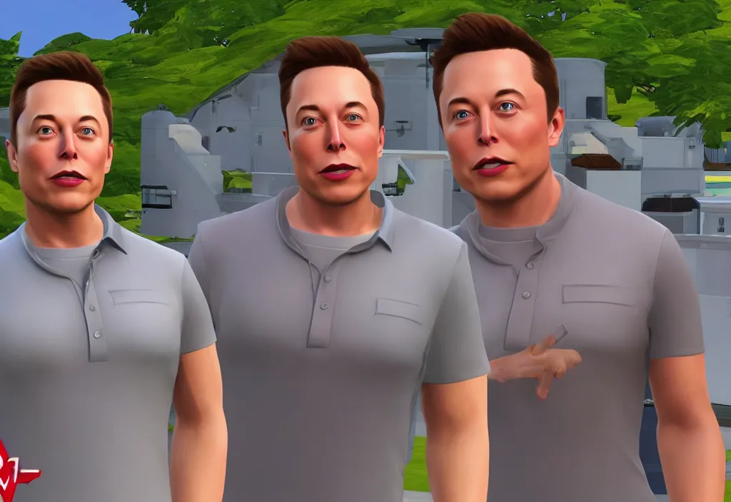 Image similar to a screenshot of elon musk in the video game in the sims. character customization, close up, 3 d rendering. unreal engine. amazing likeness. very detailed.