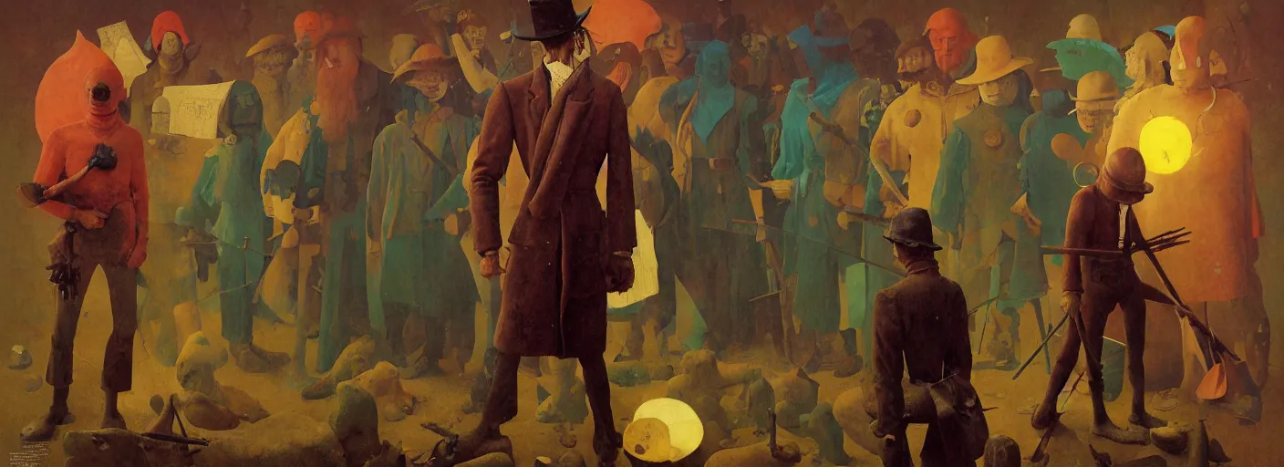 Image similar to full - body portrait surreal colorful clay fighting artstation rpg gentleman character concept art anatomy, action pose, very coherent and colorful high contrast masterpiece by norman rockwell franz sedlacek hieronymus bosch dean ellis simon stalenhag rene magritte gediminas pranckevicius, dark shadows, sunny day, hard lighting, reference sheet white! background