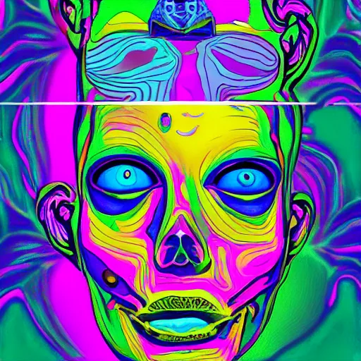 Image similar to paint surrealist 💎💀🤖, psychedelic, digital art