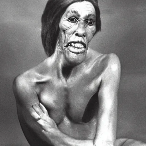 Image similar to Marjorie Taylor Green as a neanderthal