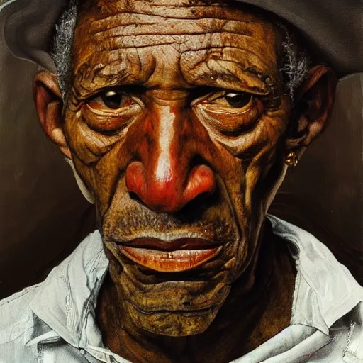 Prompt: high quality high detail painting by lucian freud, hd, portrait of a witch doctor