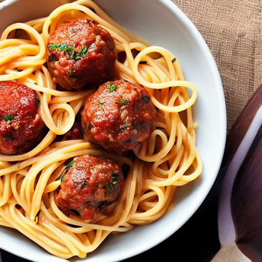 Image similar to a delicious pasta with meatballs