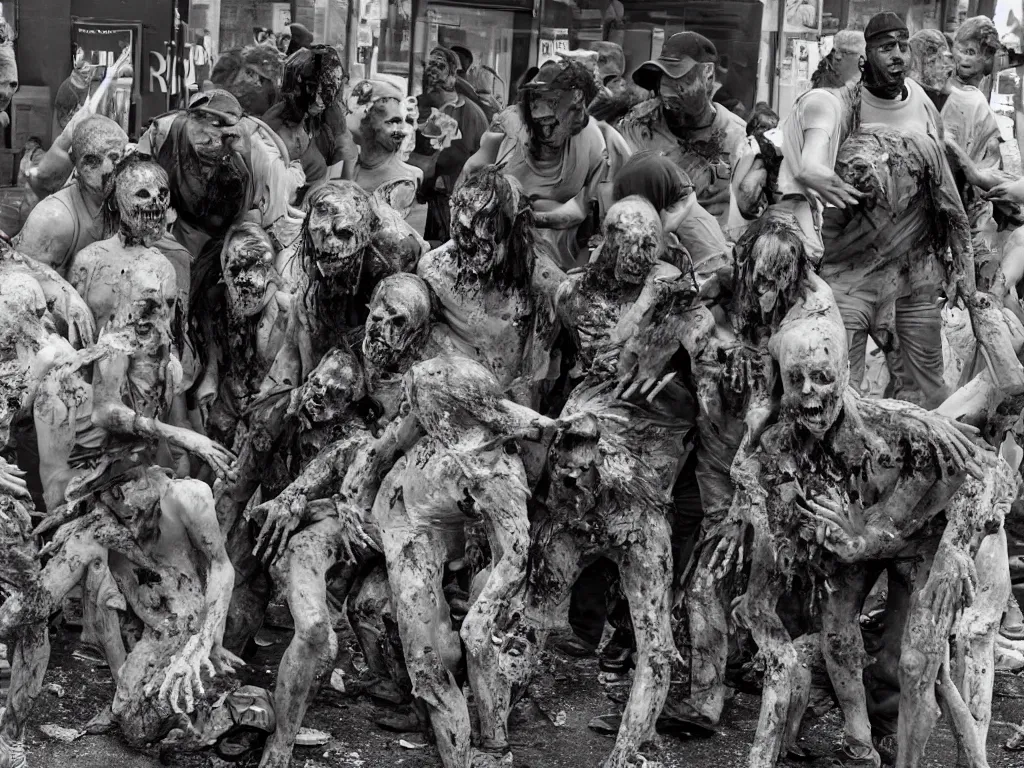 Image similar to people like zombies because of drugs in philadelphia, ultra - high resolution images, with incredibly fine detail, shot by the world's most famous photographers