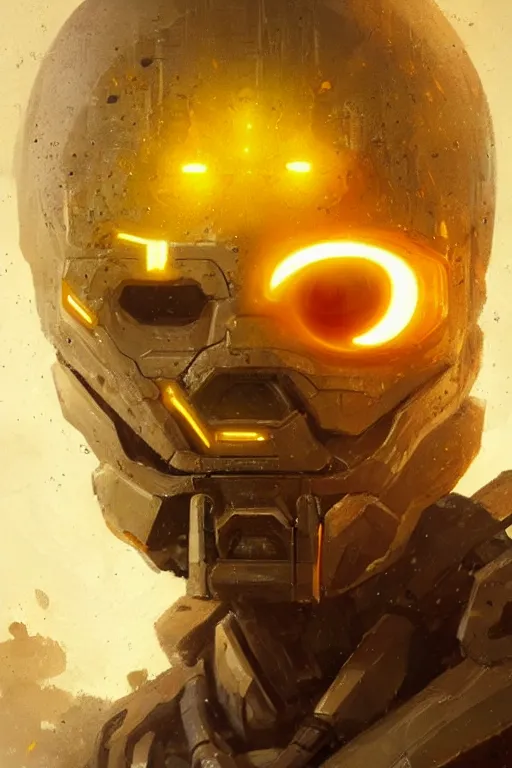 Prompt: portrait Keetongu bionicle eye in the center of his face yellow by Greg Rutkowski