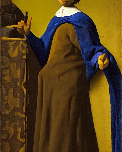 Image similar to johannes vermeer painting of batman