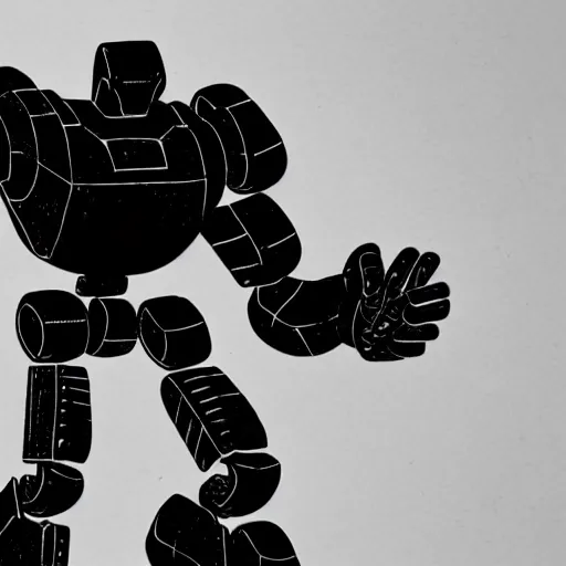 Prompt: a black and white storyboard sketch of a giant humanoid athletic sleek futuristic humanoid robot mech charging up, surrounded by small floating particles, lines of energy pulsing off the robot