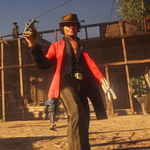 Image similar to Tony Montana in Red Dead Redemption 2