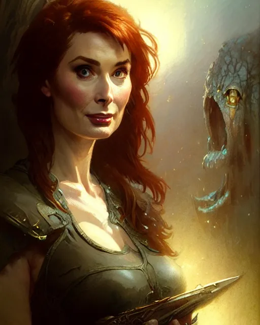 Prompt: felicia day, fantasy character portrait, ultra realistic, concept art, intricate details, highly detailed by frank frazetta greg rutkowski, gaston bussiere, craig mullins, simon bisley