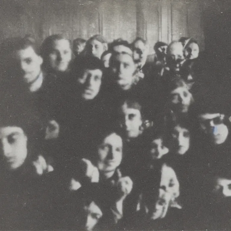 Prompt: “Techno house rave 1930's, antique photo”