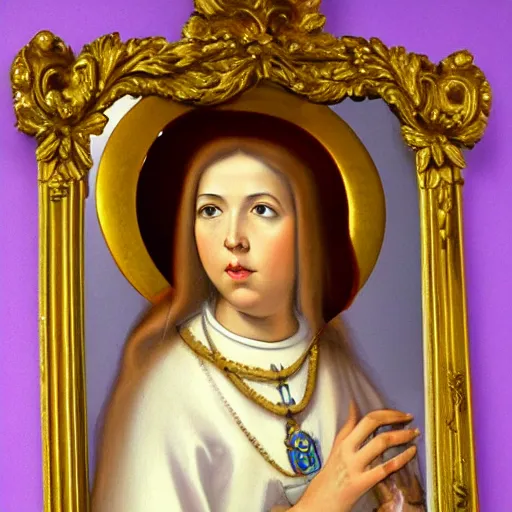 Image similar to holy catholic female saint baroque portrait