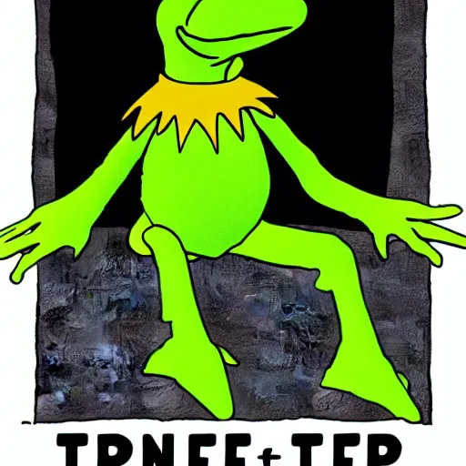 Prompt: kermit the frog as captain picard facepalm meme,