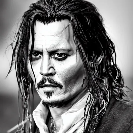 Prompt: symmetry!! portrait of johnny depp starring in the lord of the rings as aragorn, detailed - face!!, wide - angle!!, cinematic, intricate, elegant, highly detailed, film still, nikon, canon eos, zeiss lens, dramatic lighting, sharp - focus!!, photography!!