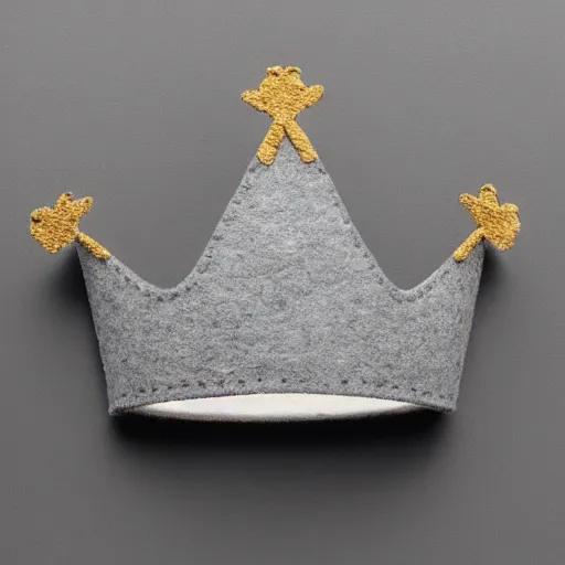 Prompt: a gray felt crown