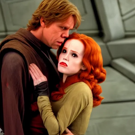 Image similar to mara jade and luke skywalker