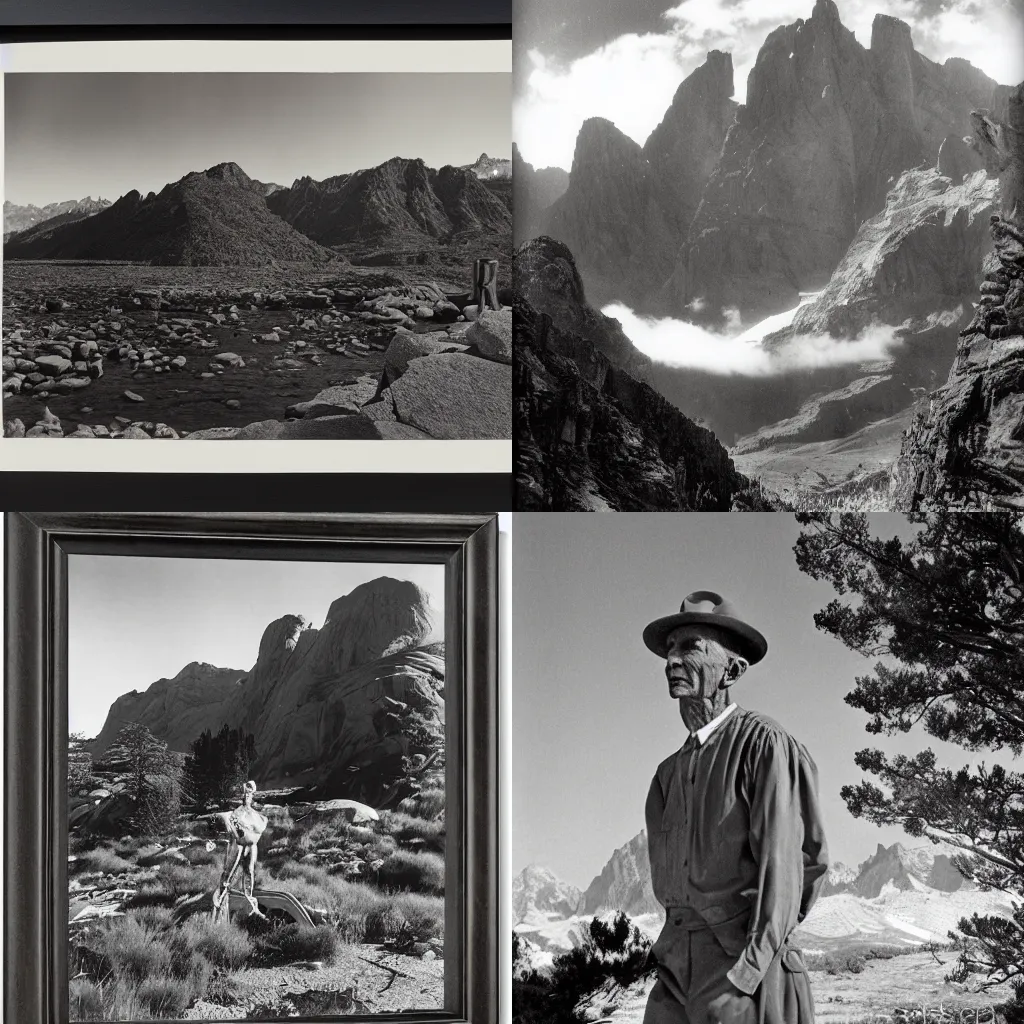Prompt: a portrait of a character in a scenic environment by ansel adams