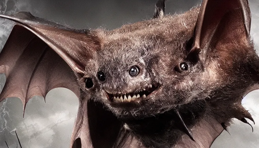 Image similar to big budget horror movie a genetically engineered bat